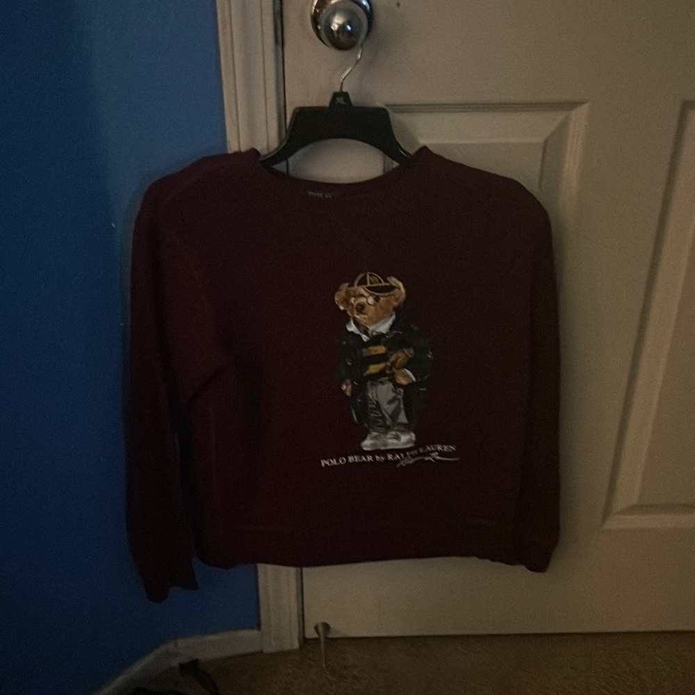 POLO RALPH LAUREN CREWNECK SIZE LARGE 14-16 MAROON